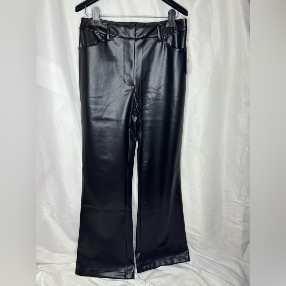 Chic Black Faux Leather Trousers